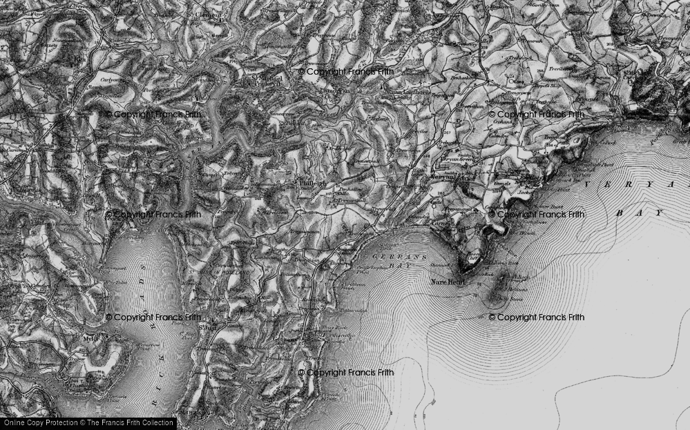 Old Map of Historic Map covering Treluggan in 1895
