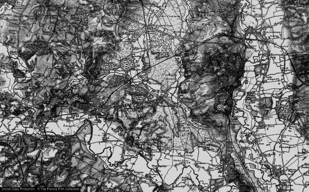 Old Map of Trickett's Cross, 1895 in 1895