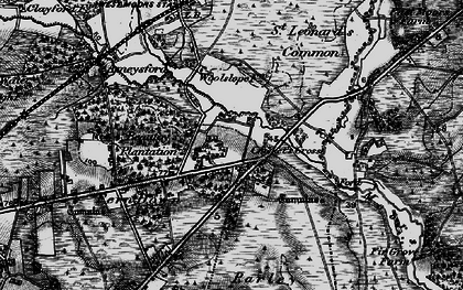Old map of Trickett's Cross in 1895