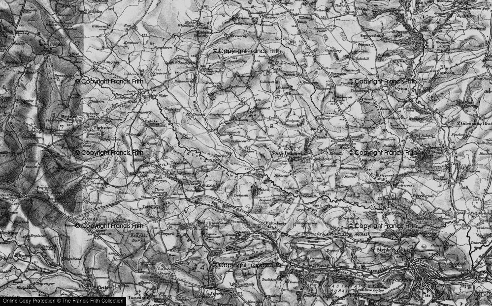 Old Map of Trillacott, 1895 in 1895