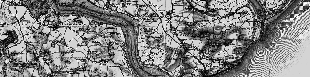 Old map of Trimley Lower Street in 1896