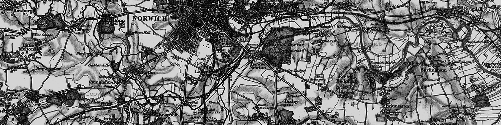 Old map of Trowse Newton in 1898