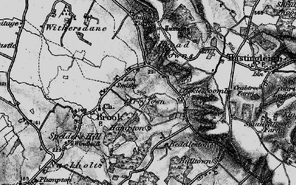 Old map of Broad Downs in 1895