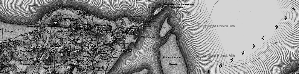 Old map of Trwyn Penmon in 1899