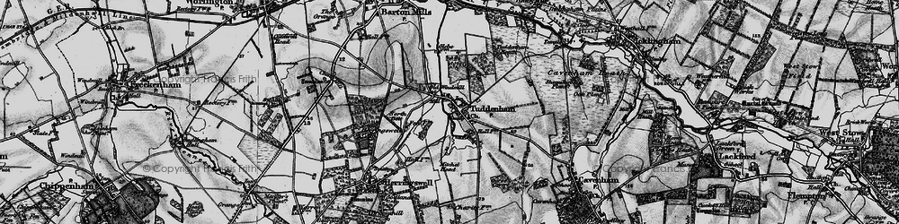 Old map of Tuddenham in 1898