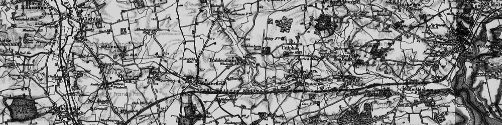 Old map of Tuddenham St Martin in 1896