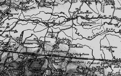 Old map of Tudeley Hale in 1895