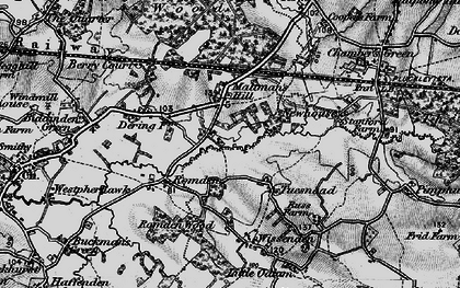Old map of Tuesnoad in 1895