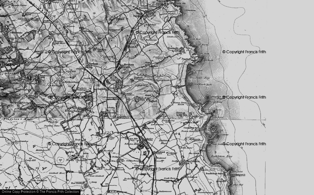 Old Map of Historic Map covering Brunton in 1897