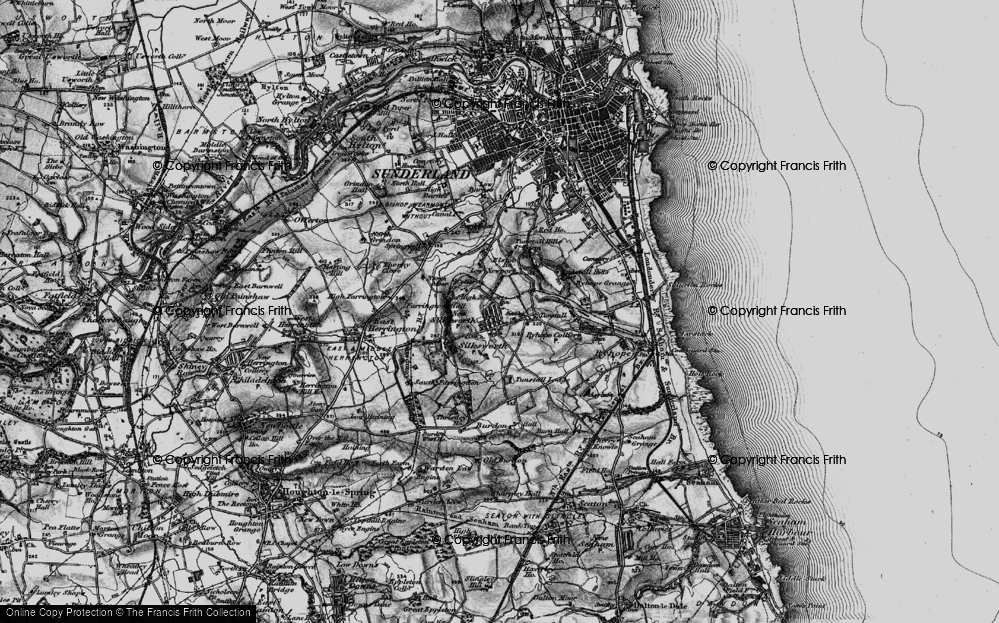 Old Map of Tunstall, 1898 in 1898