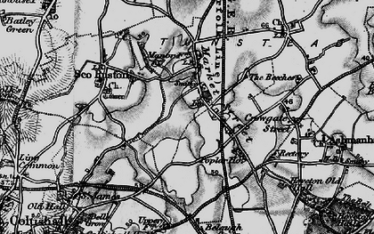 Old map of Tunstead in 1898