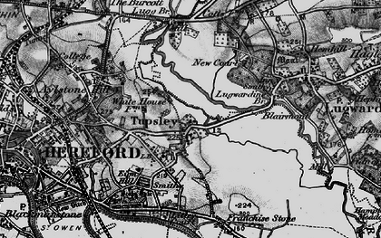 Old map of Tupsley in 1898