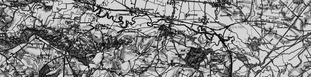 Old map of Tutbury in 1897
