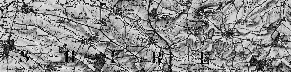 Old map of Twyford in 1899