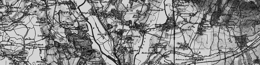 Old map of Twyning in 1898