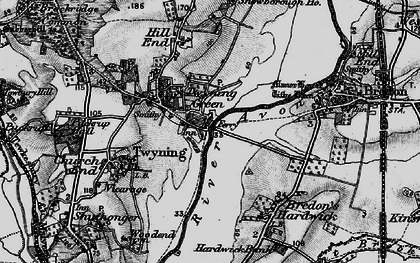 Old map of Twyning Green in 1898