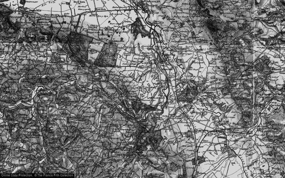 Old Map of Historic Map covering Cefn Meiriadog in 1897