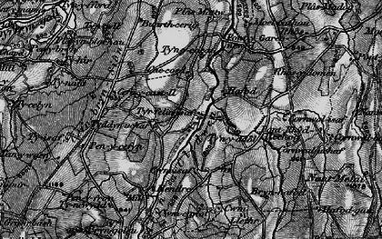 Old map of Bont-garreg in 1899