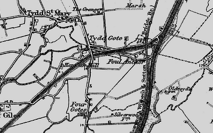 Old map of Tydd Gote in 1898