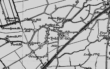 Old map of Tydd St Giles in 1898