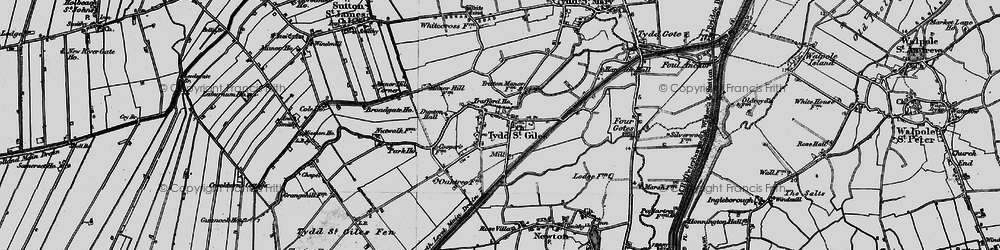 Old map of Tydd St Giles in 1898