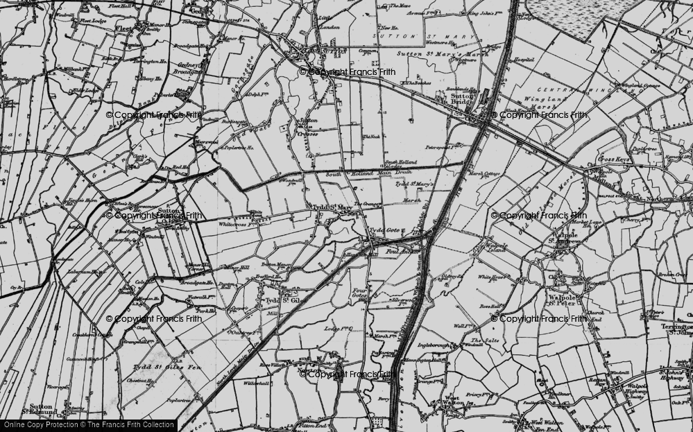 Old Map of Tydd St Mary, 1898 in 1898