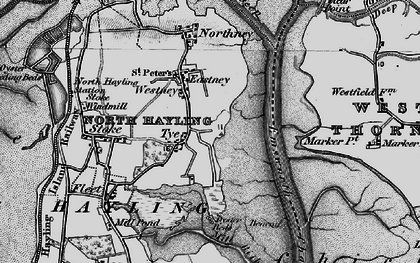 Old map of Tye in 1895