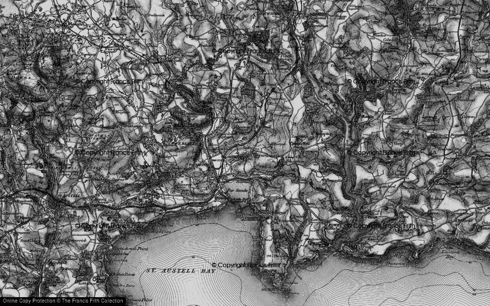 Old Map of Tywardreath, 1895 in 1895
