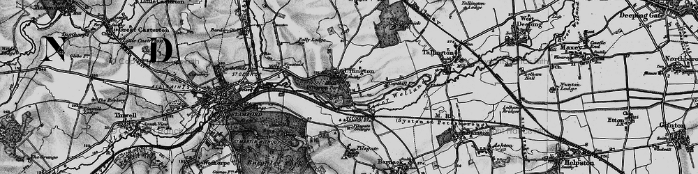 Old map of Burghley Ho in 1895