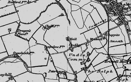 Old map of Undley in 1898