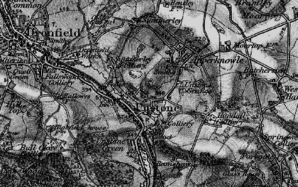 Old map of Unstone in 1896