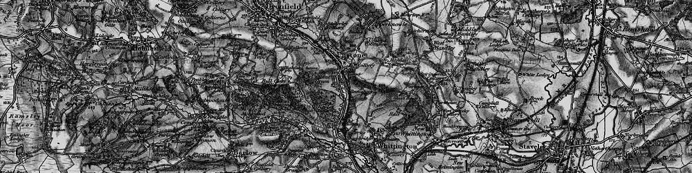 Old map of Unstone Green in 1896
