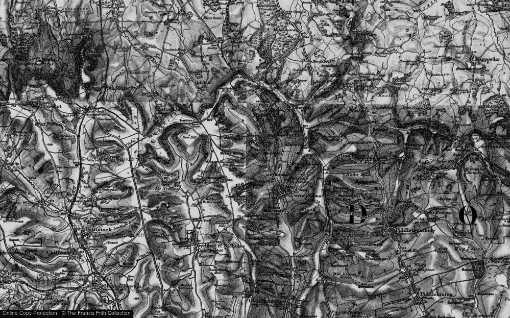 Old Map of Up Cerne, 1898 in 1898