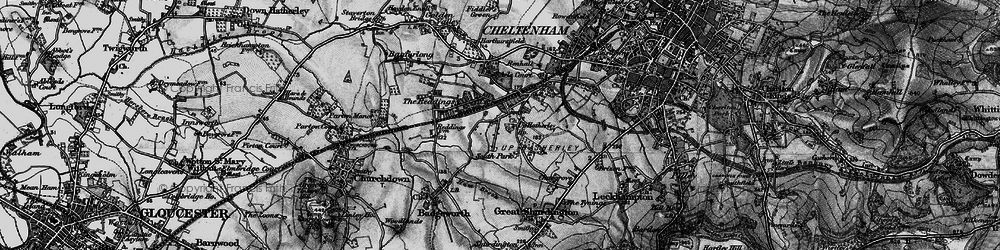 Old map of Up Hatherley in 1896