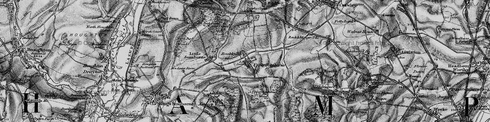 Old map of Up Somborne in 1895