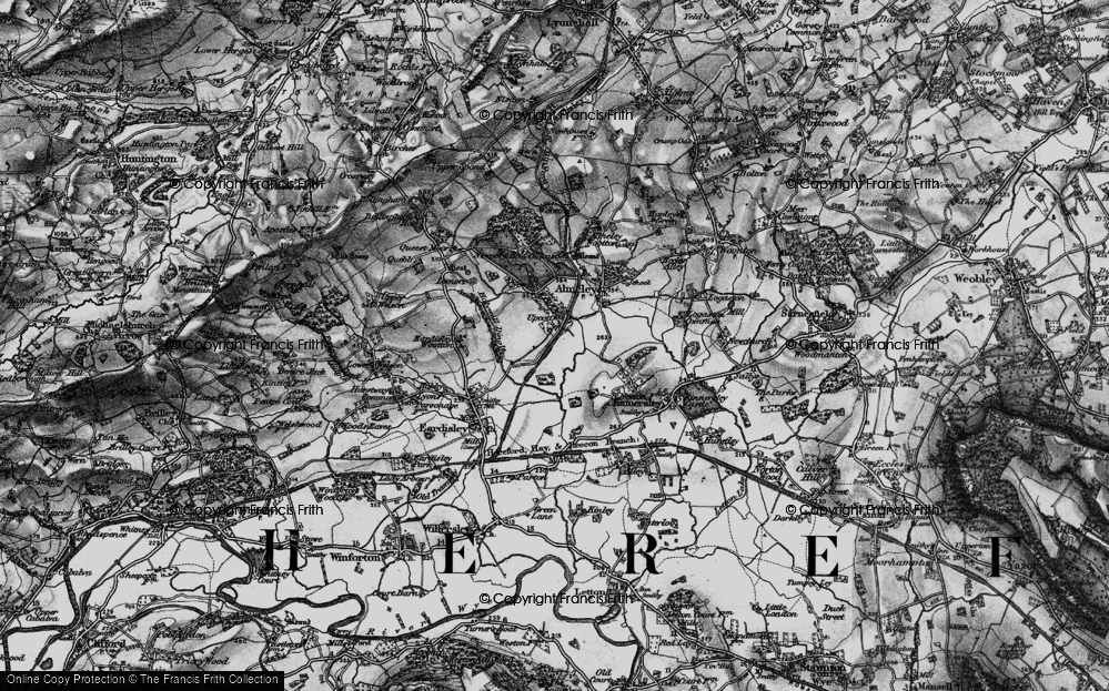 Old Map of Upcott, 1898 in 1898
