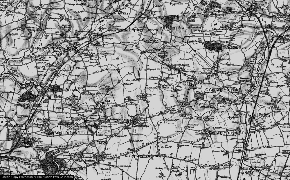 Old Map of Upgate Street, 1898 in 1898