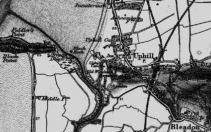 Old map of Brean Down in 1898