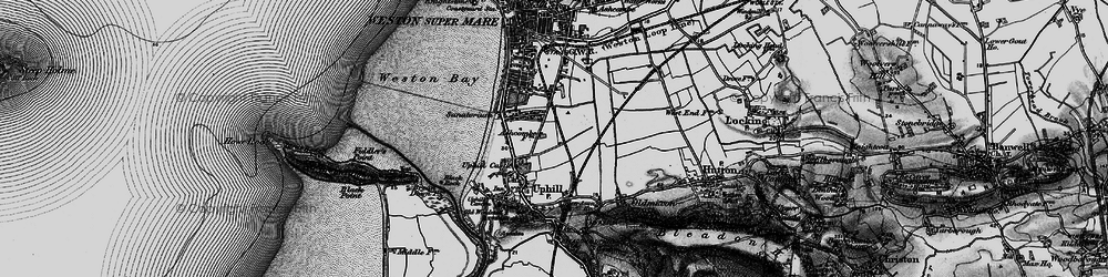 Old map of Uphill Manor in 1898