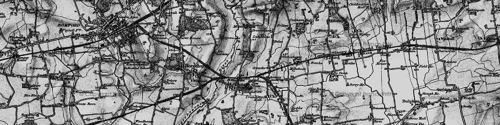Old map of Upminster in 1896