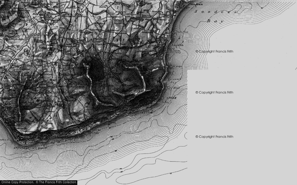 Old Map of Upper Bonchurch, 1895 in 1895