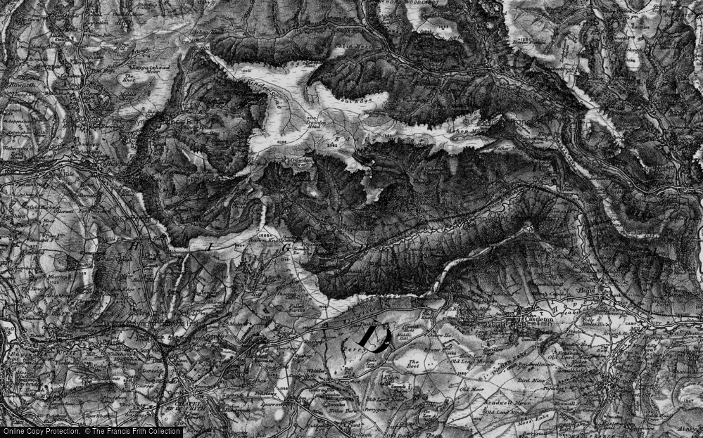 Old Map of Historic Map covering Broadlee-bank Tor in 1896