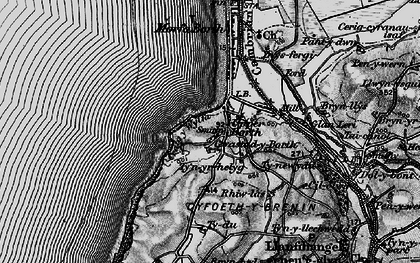 Old map of Upper Borth in 1899
