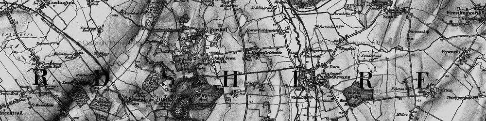 Old map of Upper Caldecote in 1896