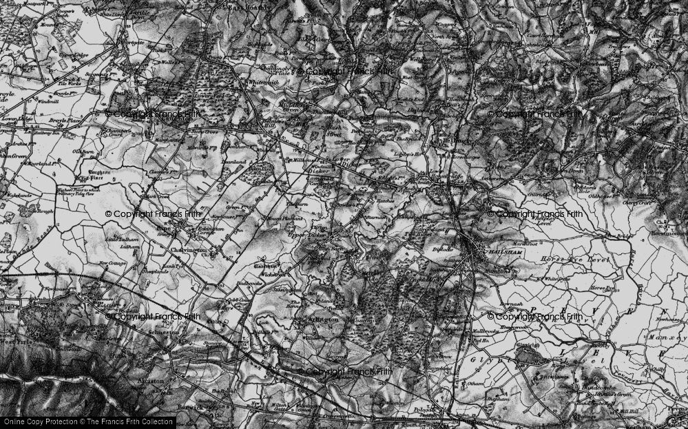 Old Map of Historic Map covering Michelham Priory in 1895