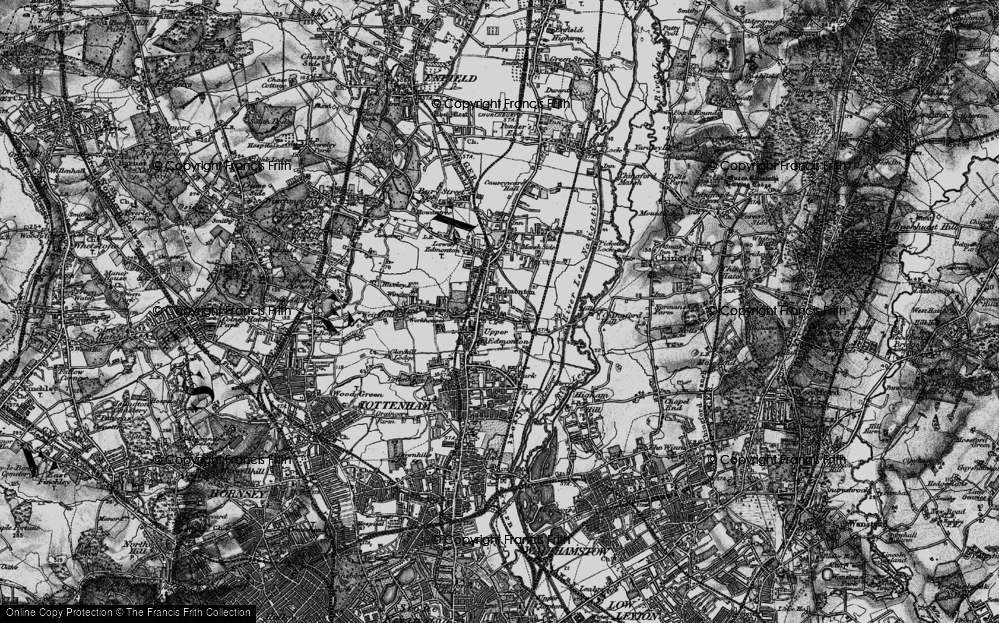 Old Map of Upper Edmonton, 1896 in 1896