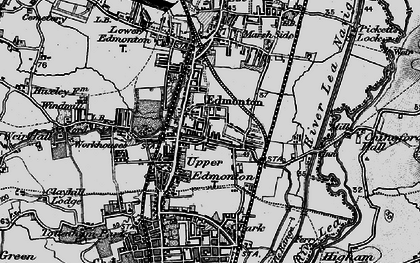 Old map of Upper Edmonton in 1896