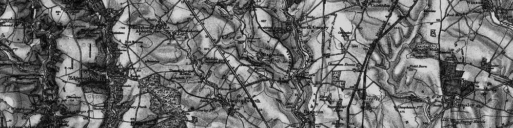 Old map of Bagendon Downs in 1896