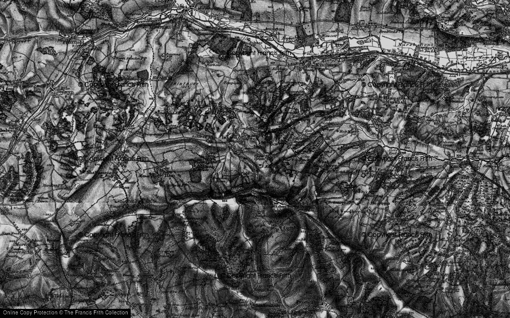 Old Map of Historic Map covering Combe Gibbet in 1895