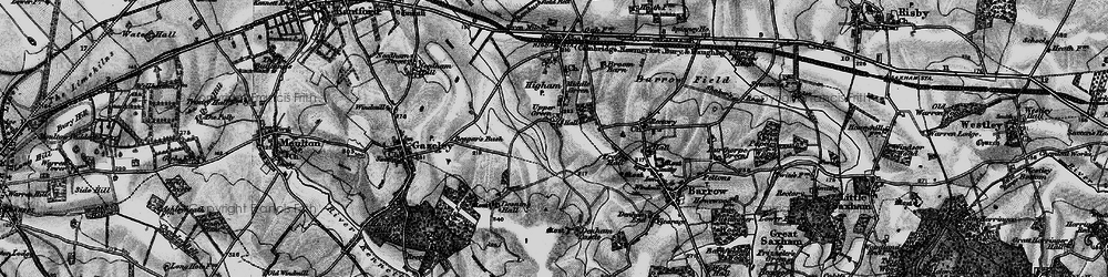 Old map of Upper Green in 1898